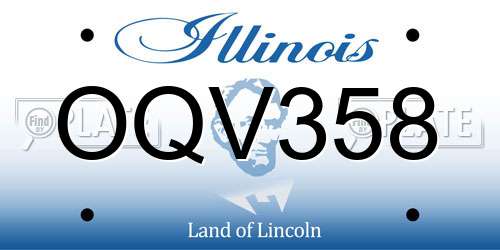 OQV358 Illinois License Plate