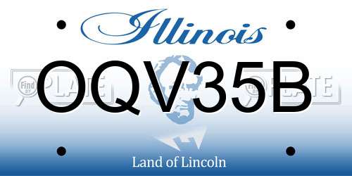 OQV35B Illinois License Plate