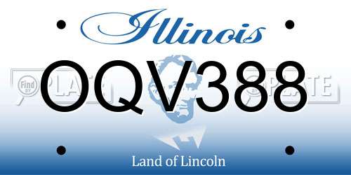 OQV388 Illinois License Plate