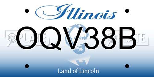 OQV38B Illinois License Plate