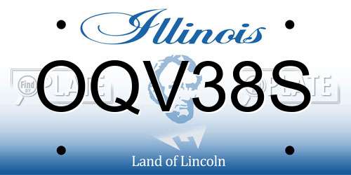 OQV38S Illinois License Plate