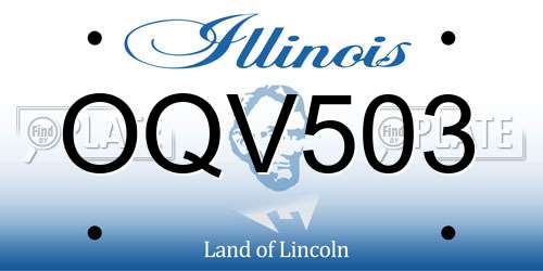 OQV503 Illinois License Plate