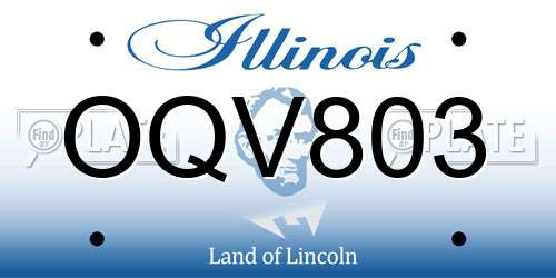 OQV803 Illinois License Plate