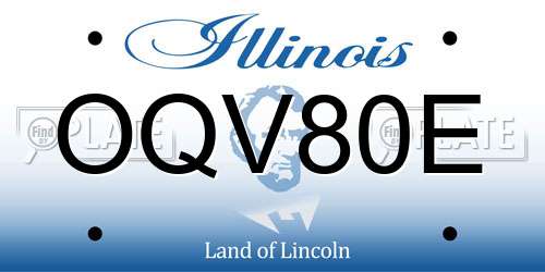 OQV80E Illinois License Plate