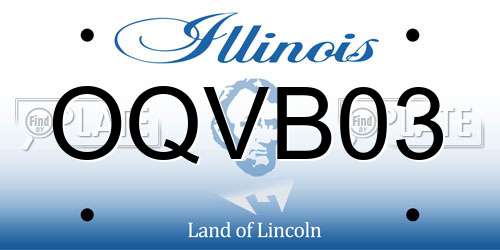 OQVB03 Illinois License Plate