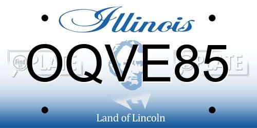 OQVE85 Illinois License Plate