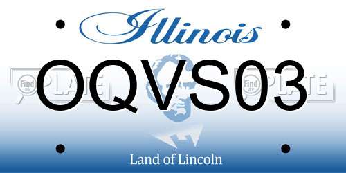 OQVS03 Illinois License Plate