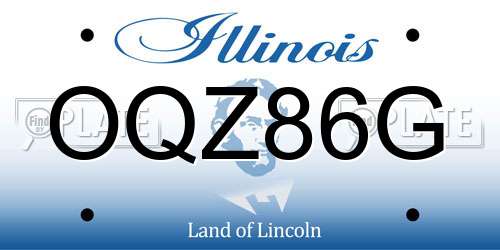 OQZ86G Illinois License Plate