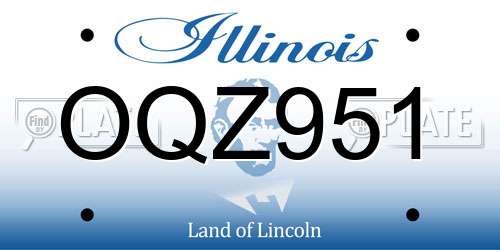 OQZ951 Illinois License Plate