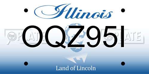 OQZ95I Illinois License Plate