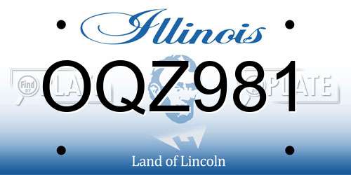 OQZ981 Illinois License Plate
