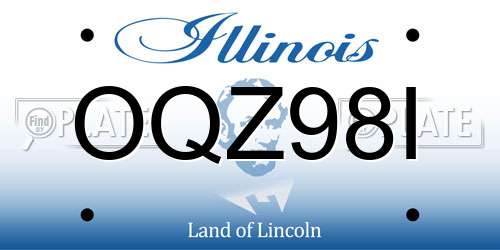 OQZ98I Illinois License Plate