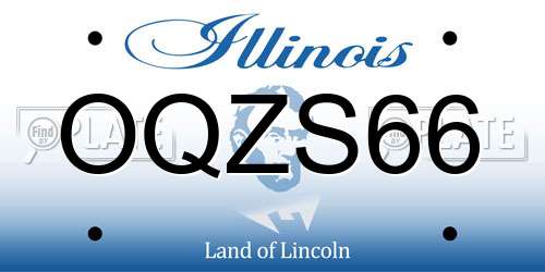 OQZS66 Illinois License Plate