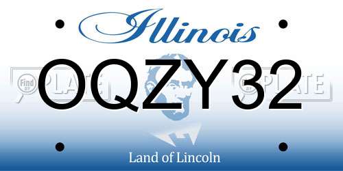 OQZY32 Illinois License Plate