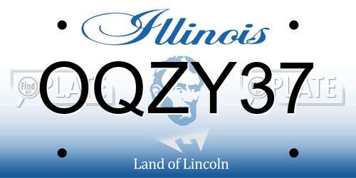 OQZY37 Illinois License Plate