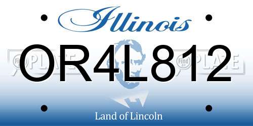OR4L812 Illinois License Plate