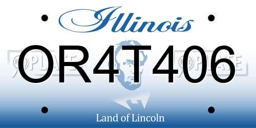 OR4T406 Illinois License Plate