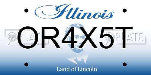 OR4X5T Illinois License Plate