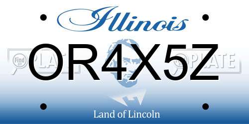 OR4X5Z Illinois License Plate
