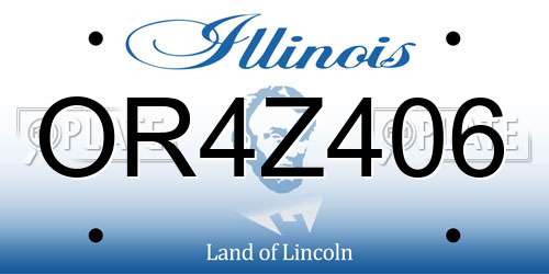 OR4Z406 Illinois License Plate