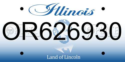 OR626930 Illinois License Plate