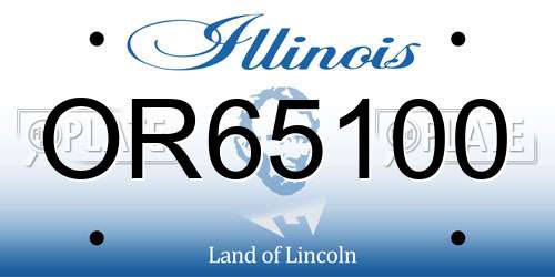 OR65100 Illinois License Plate