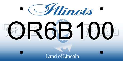 OR6B100 Illinois License Plate