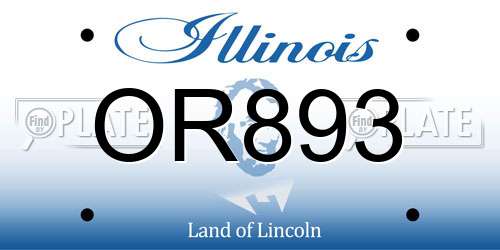 OR893 Illinois License Plate