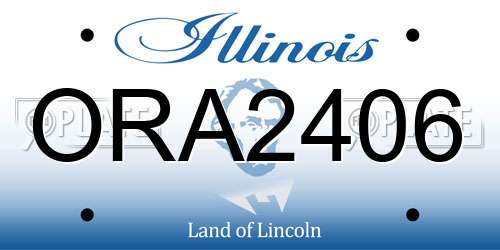 ORA2406 Illinois License Plate