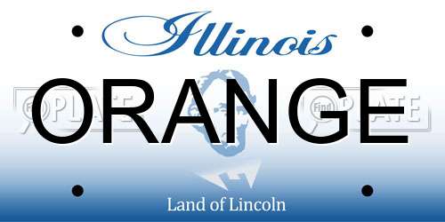 ORANGE Illinois License Plate