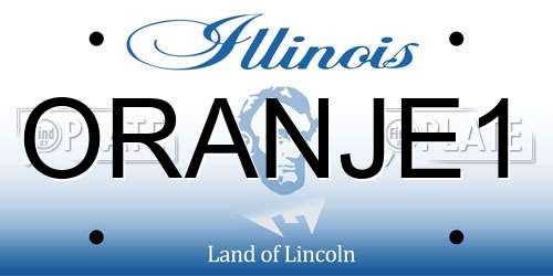 ORANJE1 Illinois License Plate