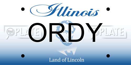 ORDY Illinois License Plate