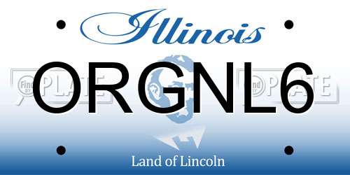 ORGNL6 Illinois License Plate