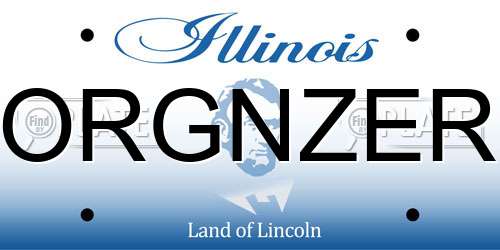 ORGNZER Illinois License Plate