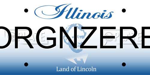 ORGNZERB Illinois License Plate
