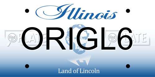 ORIGL6 Illinois License Plate