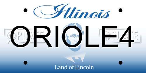 ORIOLE4 Illinois License Plate