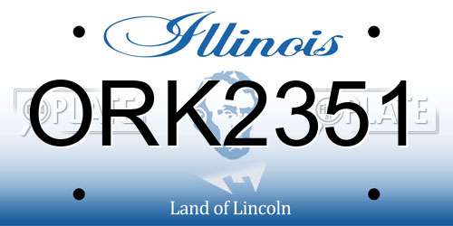 ORK2351 Illinois License Plate