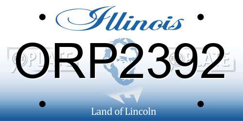 ORP2392 Illinois License Plate