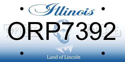 ORP7392 Illinois License Plate