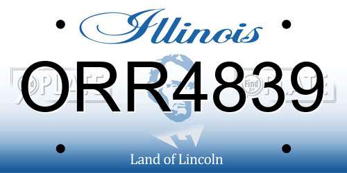 ORR4839 Illinois License Plate