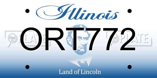 ORT772 Illinois License Plate