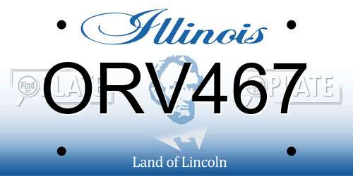 ORV467 Illinois License Plate