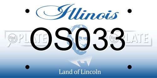 OS033 Illinois License Plate