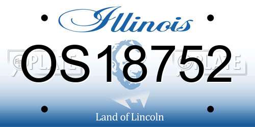 OS18752 Illinois License Plate