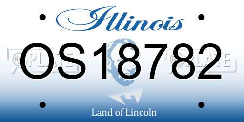 OS18782 Illinois License Plate