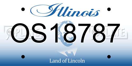 OS18787 Illinois License Plate