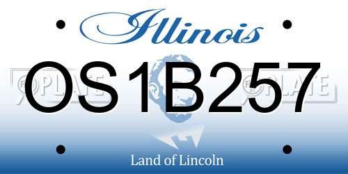 OS1B257 Illinois License Plate