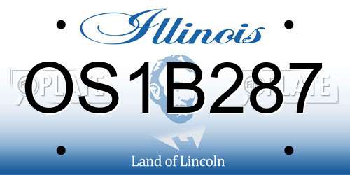 OS1B287 Illinois License Plate