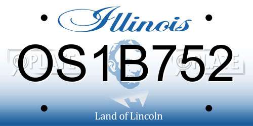OS1B752 Illinois License Plate